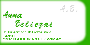 anna beliczai business card